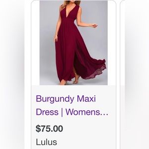 Lulus Heavenly Hues Burgandy Dress -Worn Once